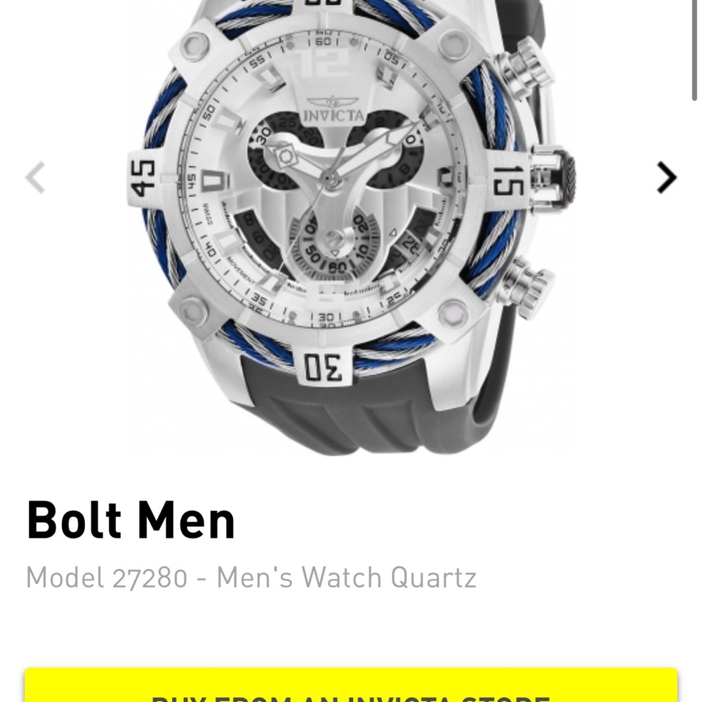 Invicta Bolt Men's Silver and Blue Watch